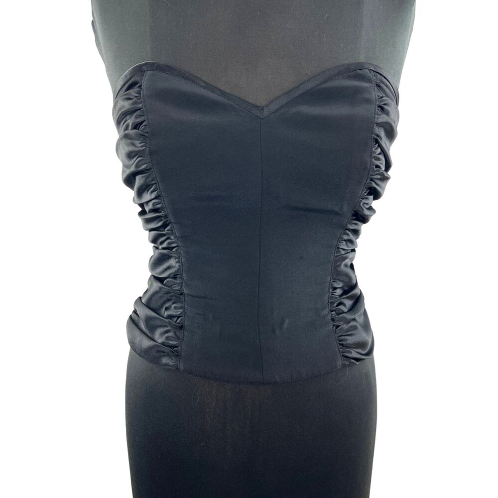 GV Black Top Lined Side Ruched Sweatheart Neck Back Zipper Classic Fit Size 40